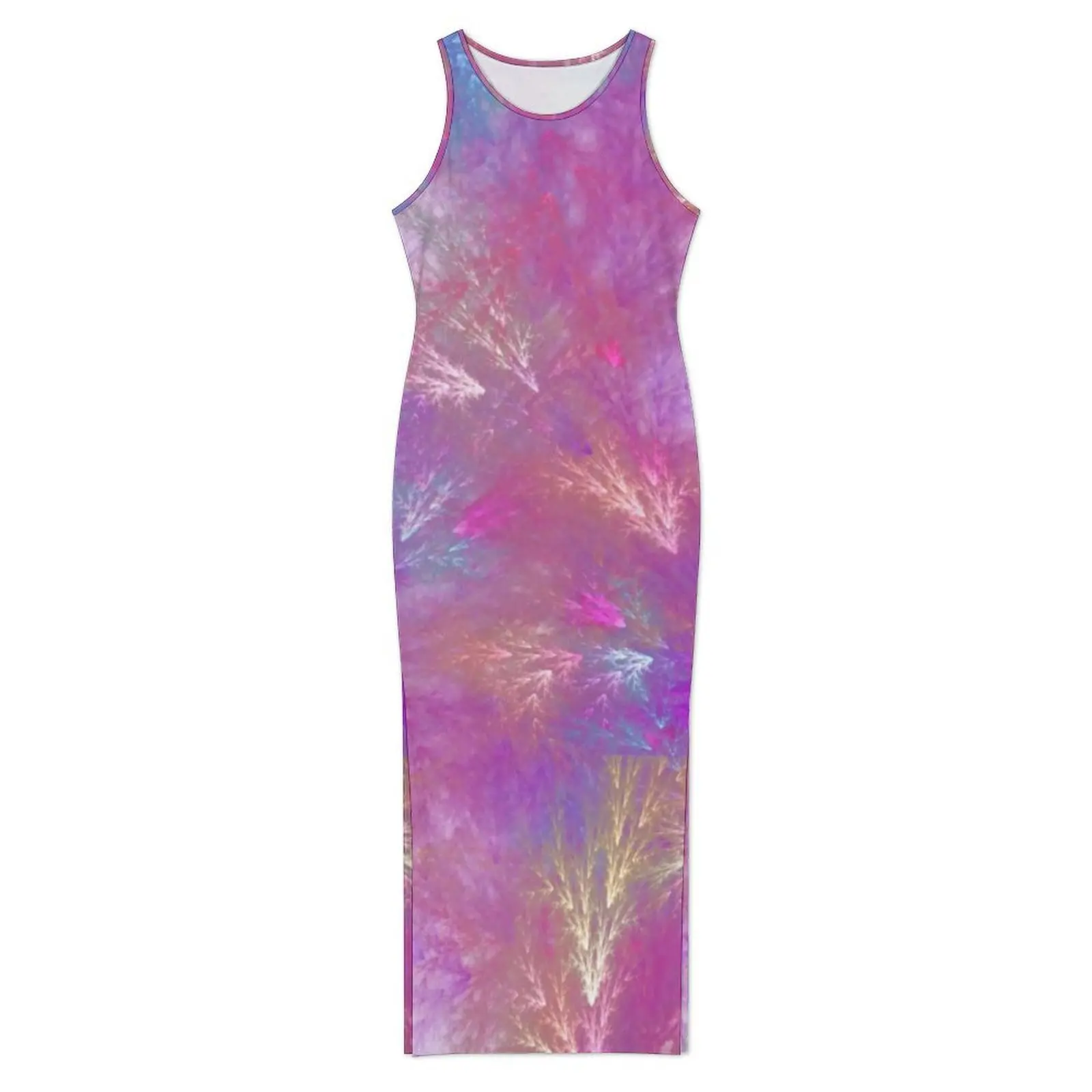 Mystic Splash Dress Sleeveless Colorful Abstract Print Club Sexy Maxi Dresses Summer Y2K Fashion Graphic Bodycon Dress 3XL 4XL