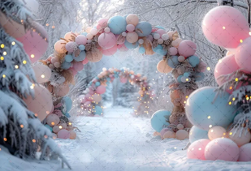 Mehofond Photography Background Pink Christmas Winter Wonderland Xmas Tree Children Family Portrait Decor Backdrop Photo Studio