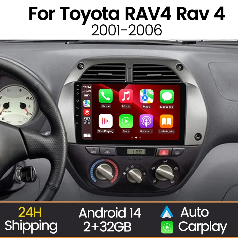 

Автомагнитола MEKEDE 9" Android 14 для Toyota RAV4 2001-2016, мультимедийный плеер с DSP, навигацией GPS, Wi-Fi, 2Din, CarPlay, стереосистема