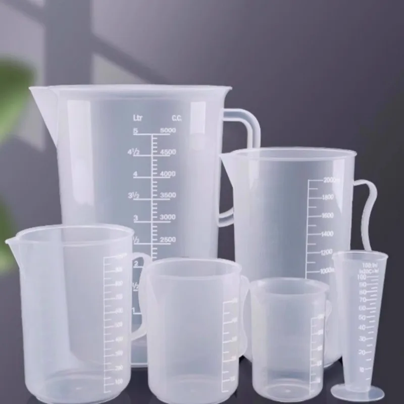 250ml/500ml/1000ml/2000ml Plastic Liquid Measuring Cup Jug Pour Spout Surface With Lid Measuring Tool