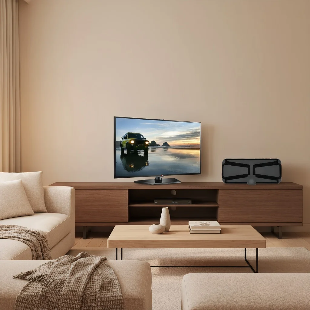 

​ ​ Антенна HDTV с высоким коэффициентом усиления 8K — усилитель 3600 миль, активная плоская конструкция для использования в помещении ​ ​