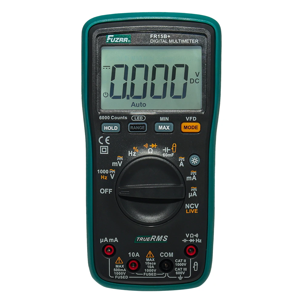 FUZRR FR15B+ FR17B+ Digitales True-RMS-Multimeter mit Auto-Range-Funktion, NCV, AC/DC-Spannungs-, Strom- und Kapazitätsmessung, für die Reparatur von Autoelektrik – Detail 8