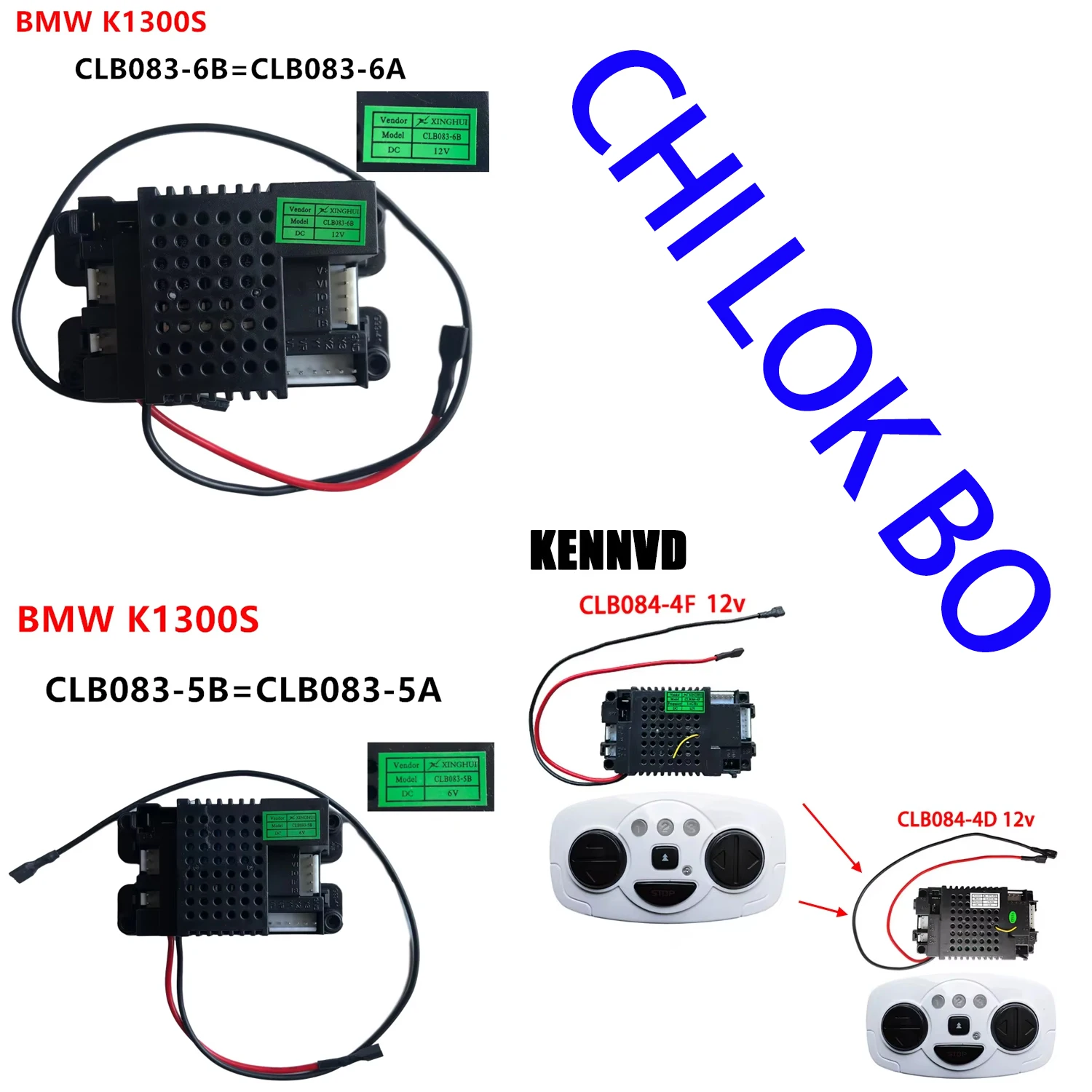 

CHI LOK BO CLB083-6B CLB083-5B Children's Electric Ride on Car Motorcycle Remote Controller Box Receiver Motherboard 669AR 676AR