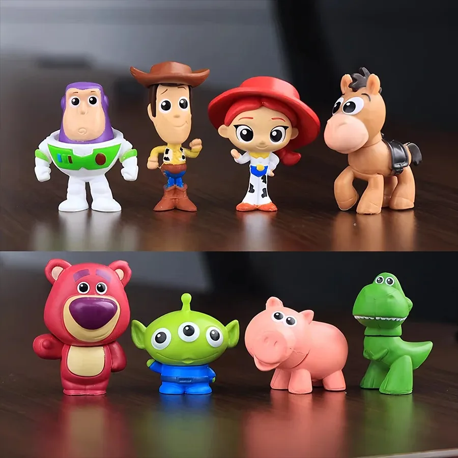 @Toy Story 5 Action Figures Toys Woody Buzz Lightyear Jessie Lilypad Doll Cake Toppers Desktop Ornaments Birthday Christmas Gift