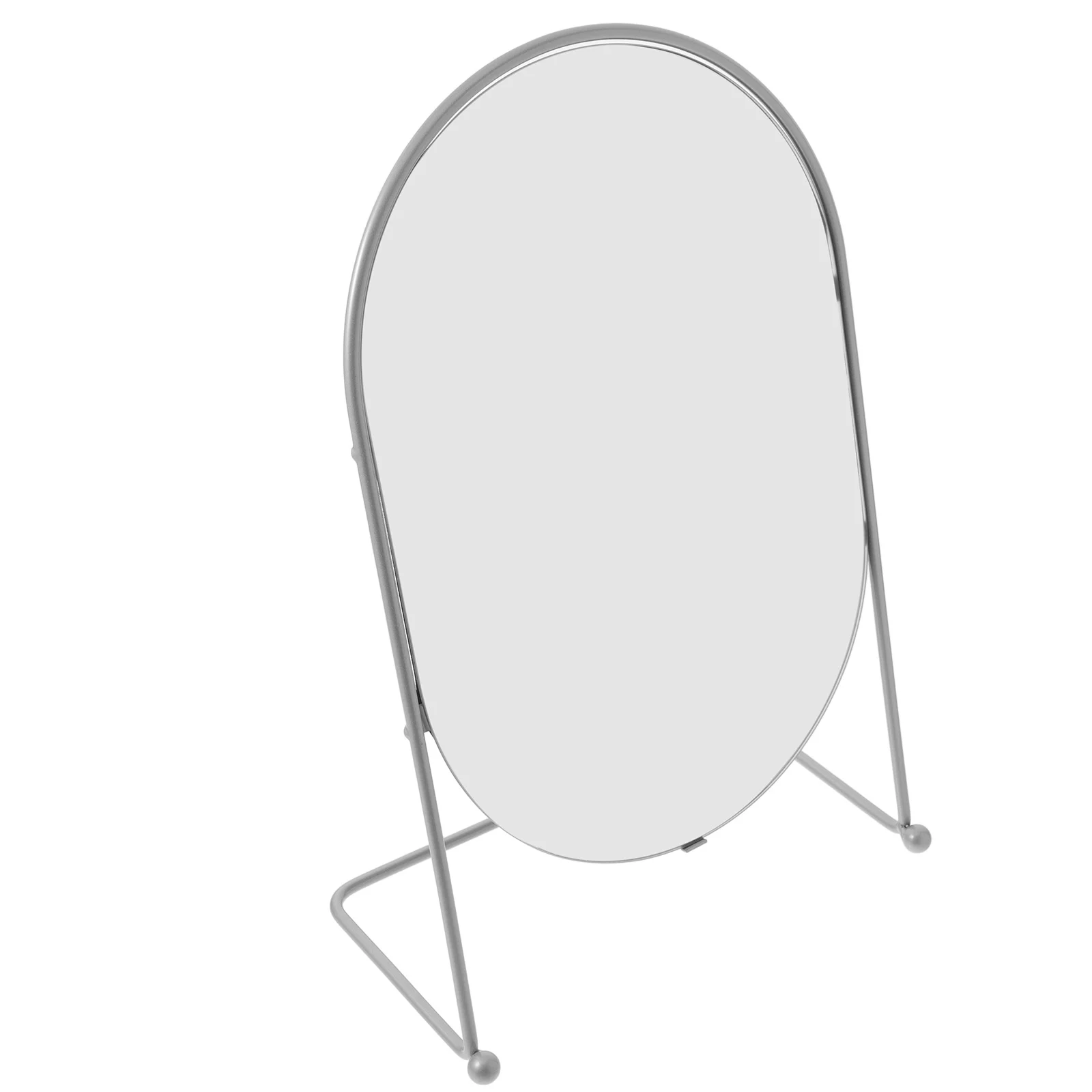 مرآة مكياج مقاس 13 بوصة مع حامل بإطار معدني ذهبي لسطح المكتب مرآة زينة بيضاوية لغرفة النوم وغرفة المعيشة وديكور سطح الطاولة #3