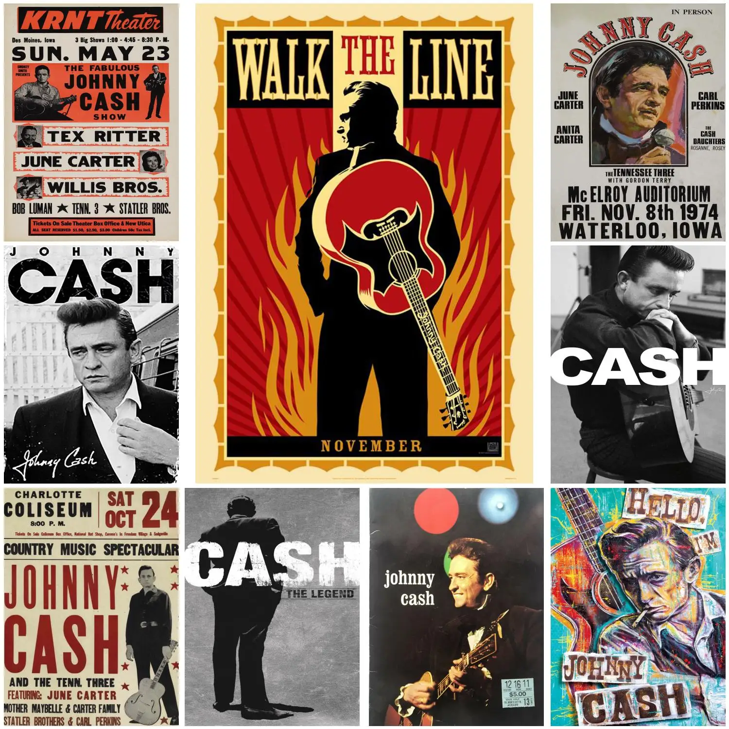 johnny cash  Poster Decorative Painting Canvas Poster Gift Wall Art Living Room Posters Bedroom Painting