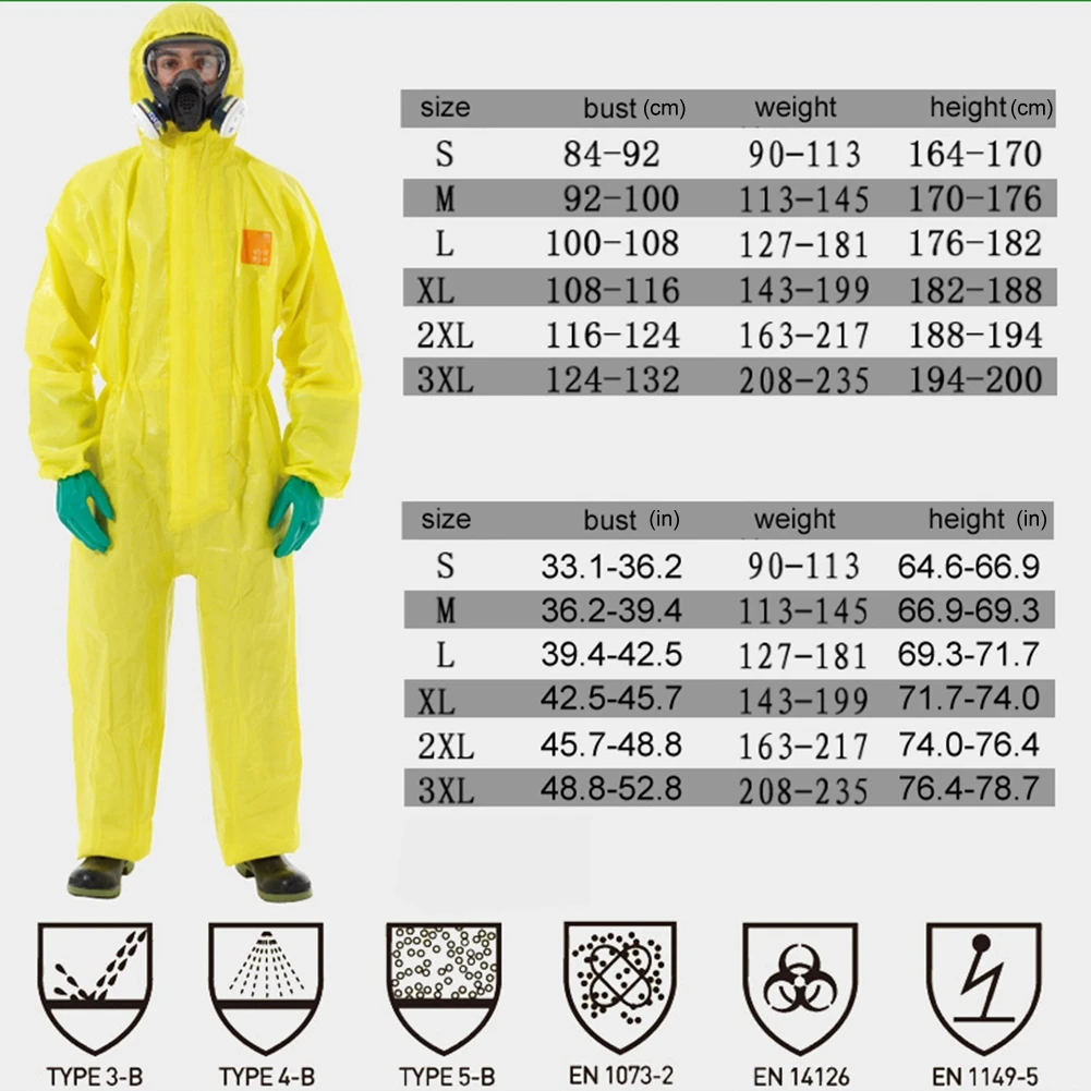 zk30 3000 Chemical Liquid Protective Suit Waterproof Acid and Alkali Protective Coverall job security L