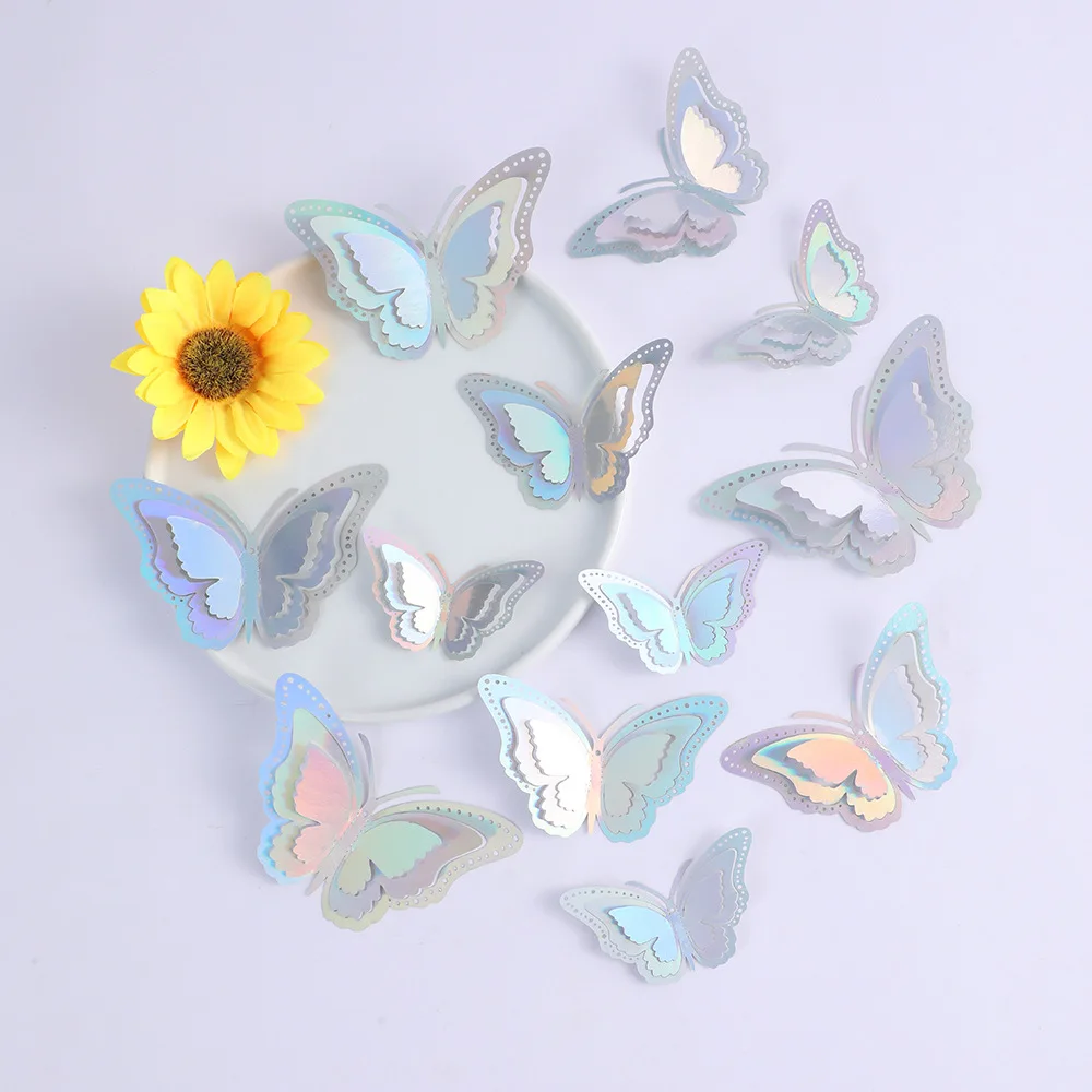 

12/24/36/60pcs 3D Decals Hollow Butterfly Wall Stickers for Kids Room Wedding Party Beautiful Colourful Background Decoration