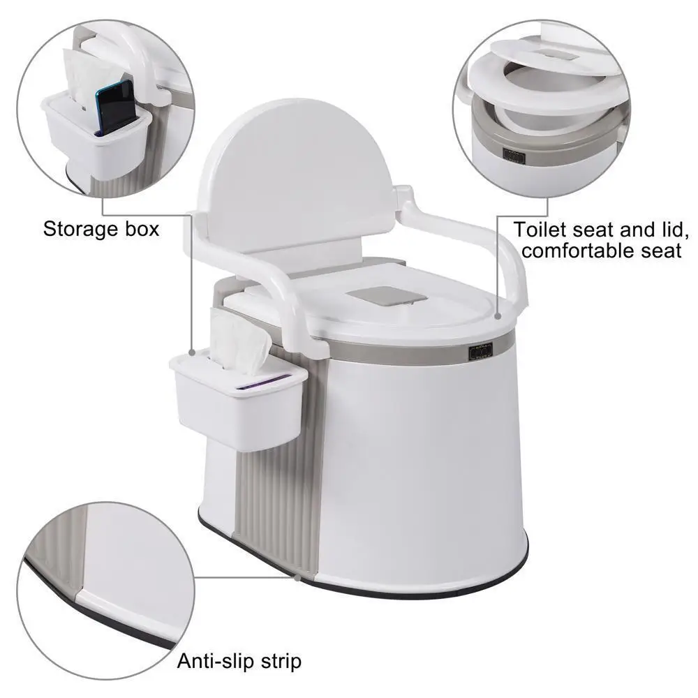 Imagem -03 - Portátil Camping wc com Caixa de Tecido Commode Exterior e Interior Viagem Potty 5l