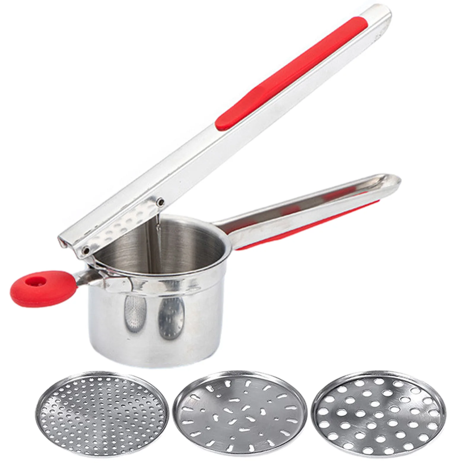 

3 Interchangeable Discs Professional Ricer Fruit Home Potato Press Stainless Steel Spaetzle Vegetable Non Slip Restaurant