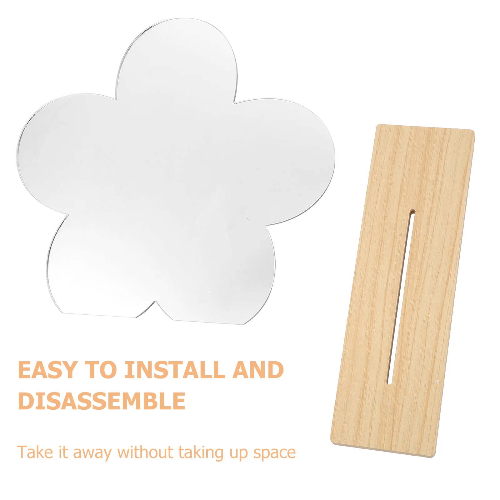 

1 pc Heart-Shaped 3D Mirror High Definition Clear Desktop Makeup For Women Portable Travel Bathroom Vanity Flower Design