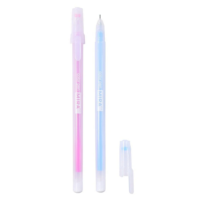 2/12Pcs Simple Frosting Gel Pens Transparent Ballpoint Pen Quick Drying Smooth Writing Neutral Pens School Supplies Gifts
