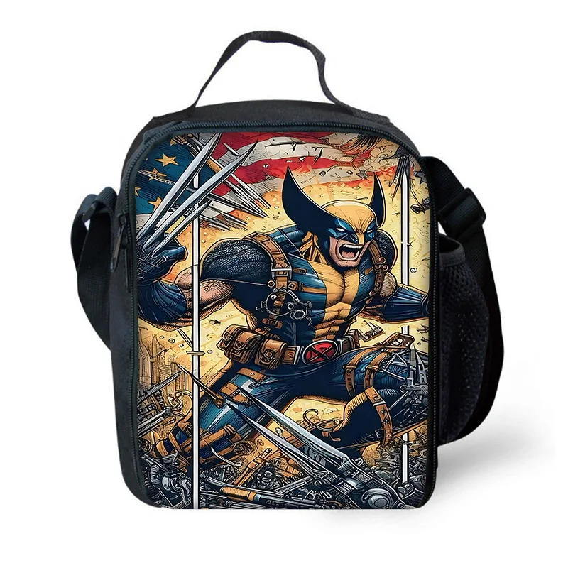 Marvel Cartoon Wolverine Child Large Capacity Bag for Boy Girl Student Outdoor Picnic Resuable Thermal Cooler Lunch Box