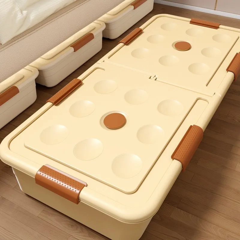 

Children's Underbed Storage Box Der Sle Clothes And Quilt Organizer with Wheels Flat Household Plastic Storage Container