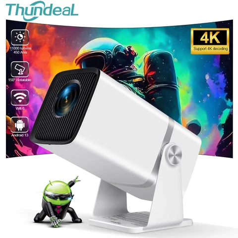 Projetores no brasil Projetor inteligente ThundeaL Suporte 4K Full HD FHD TD80W com Android WiFi 3D para cinema em casa mini projetor de imagem portátil TD80 para apresentações e visualização de vídeos em 3D PK HY320
