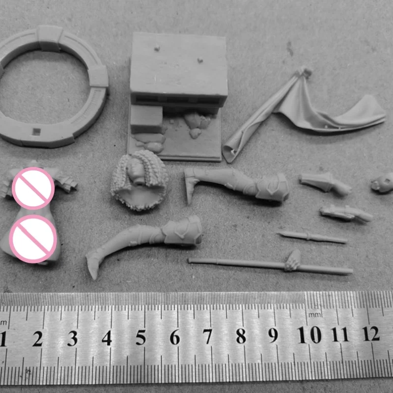 Kit de figurines de soldat féminin noir en résine, hauteur 1/24, 75mm, Kit de modèles à assembler, Dioramas non assemblés, Statuettes non peintes, jouet