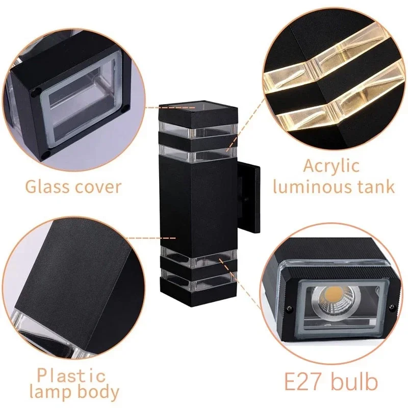 

Modern LED Wall Light Outdoor Waterproof E27 Lamp Bulb for Indoor Living Room Stairs Garden Lighting AC 220V-110V Home Decor