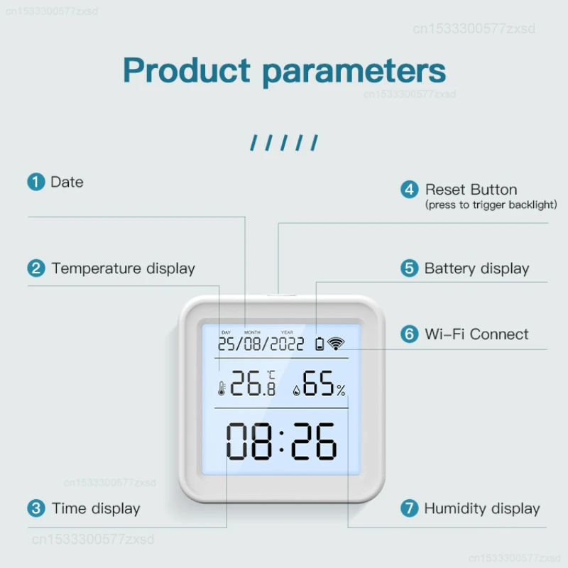 Xiaomi Tuya WIFI Smart Temperature Humidity Sensor Hygrometer Thermometer Mini Smart Electric Hygrometer APP Remote Control New