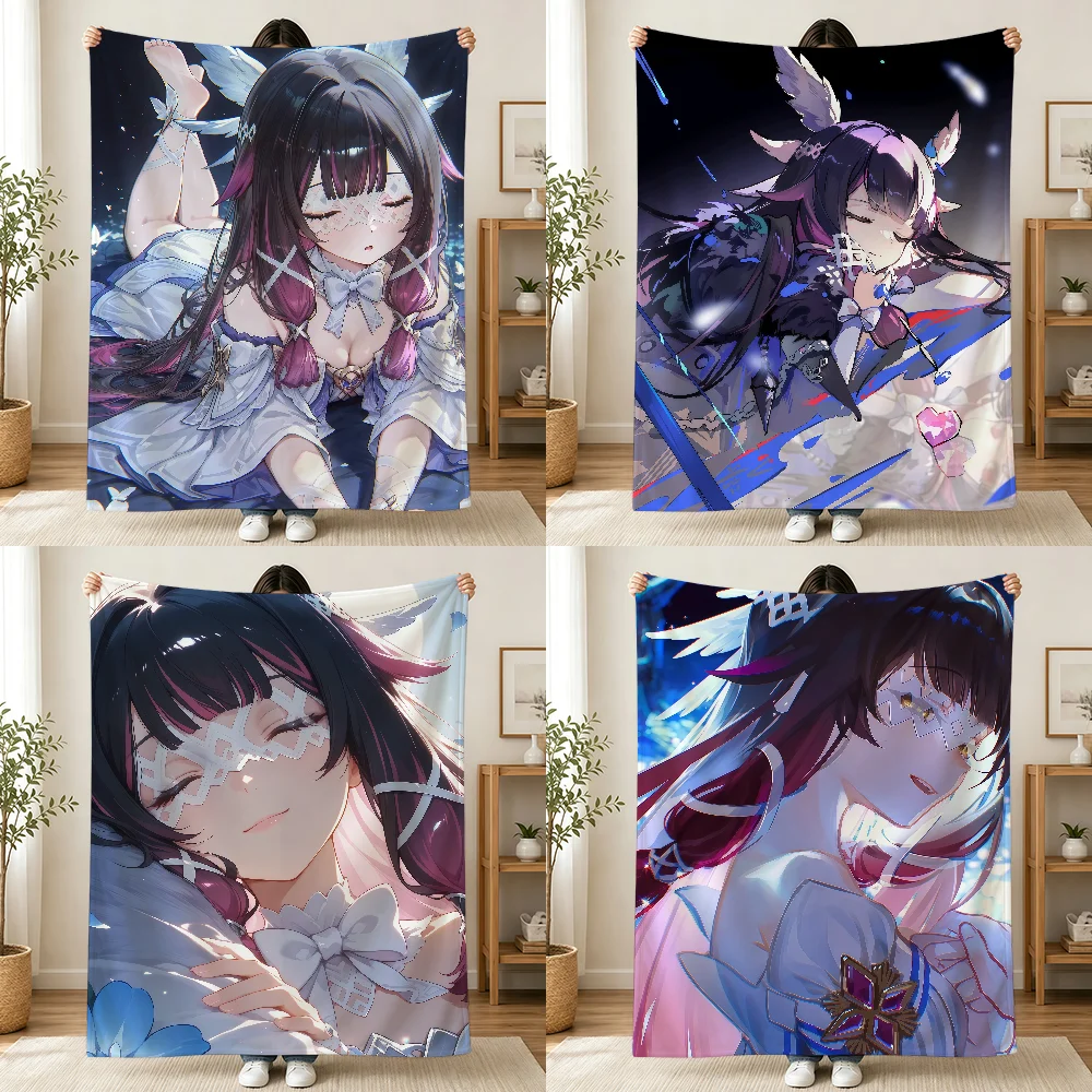 Columbina Genshin Impact Blanket Printed Flannel Soft Warm Cozy Season Nap Bed Sofa Travel Camping Gift Adults Kids