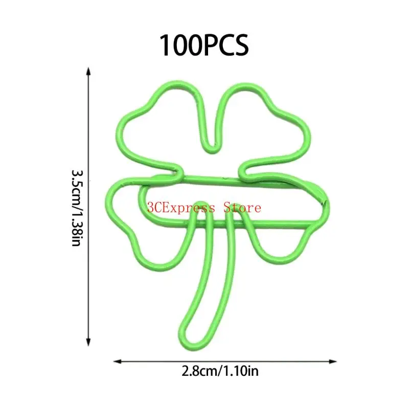 100 PCS مقاطع الورق الزخرفية أربع أوراق الورق مقطع ورقة مخطط جميل مقاطع مرجعية صغيرة للمكتب