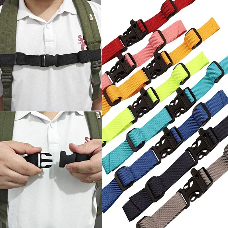 

Non-slip Backpack Chest Bag Strap Harness Adjustable Buckle Clip Straps for Outdoor Camping Tactical Bag Fixed Belt Accessories