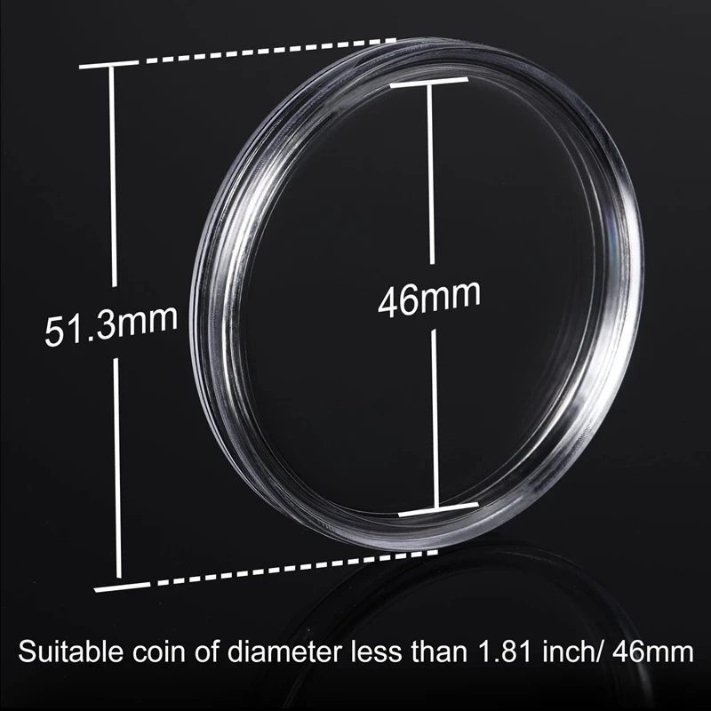 ABFT-40 Mm Coin Capsules Coin Case Coin Holder Storage Container With Storage Organizer Box For Coin Collection Supplies (60 Pie