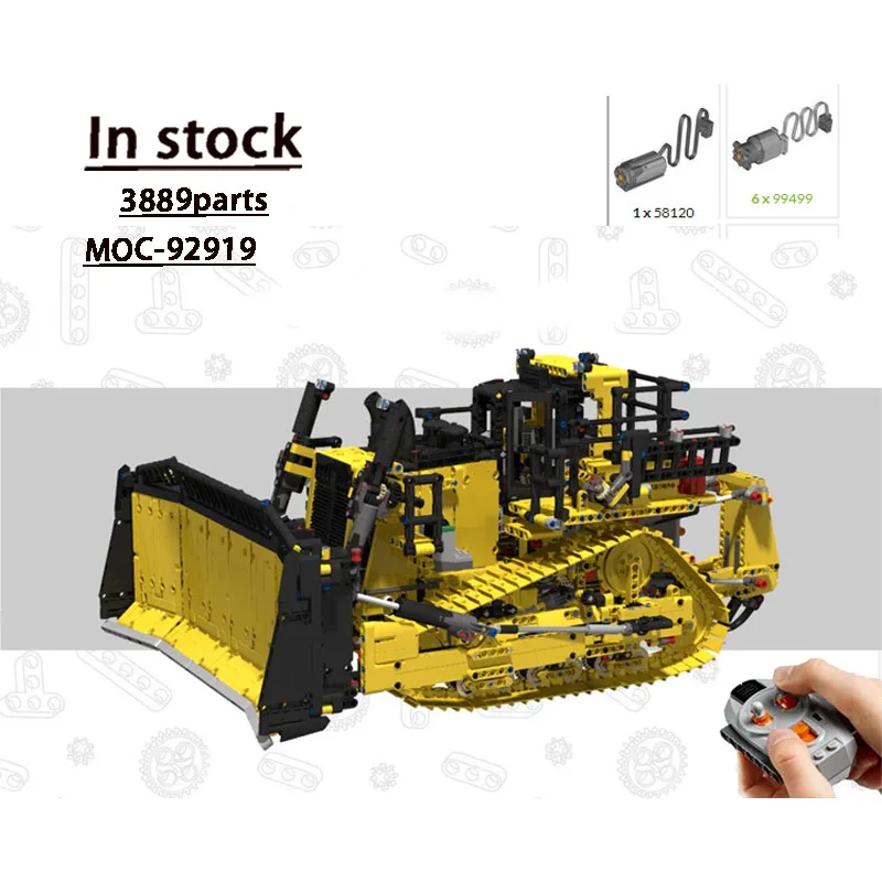 

MOC-92919Модель классического бульдозера, 3889 деталей, креативная игрушка на день рождения и Рождество в подарок для мальчиков и детей