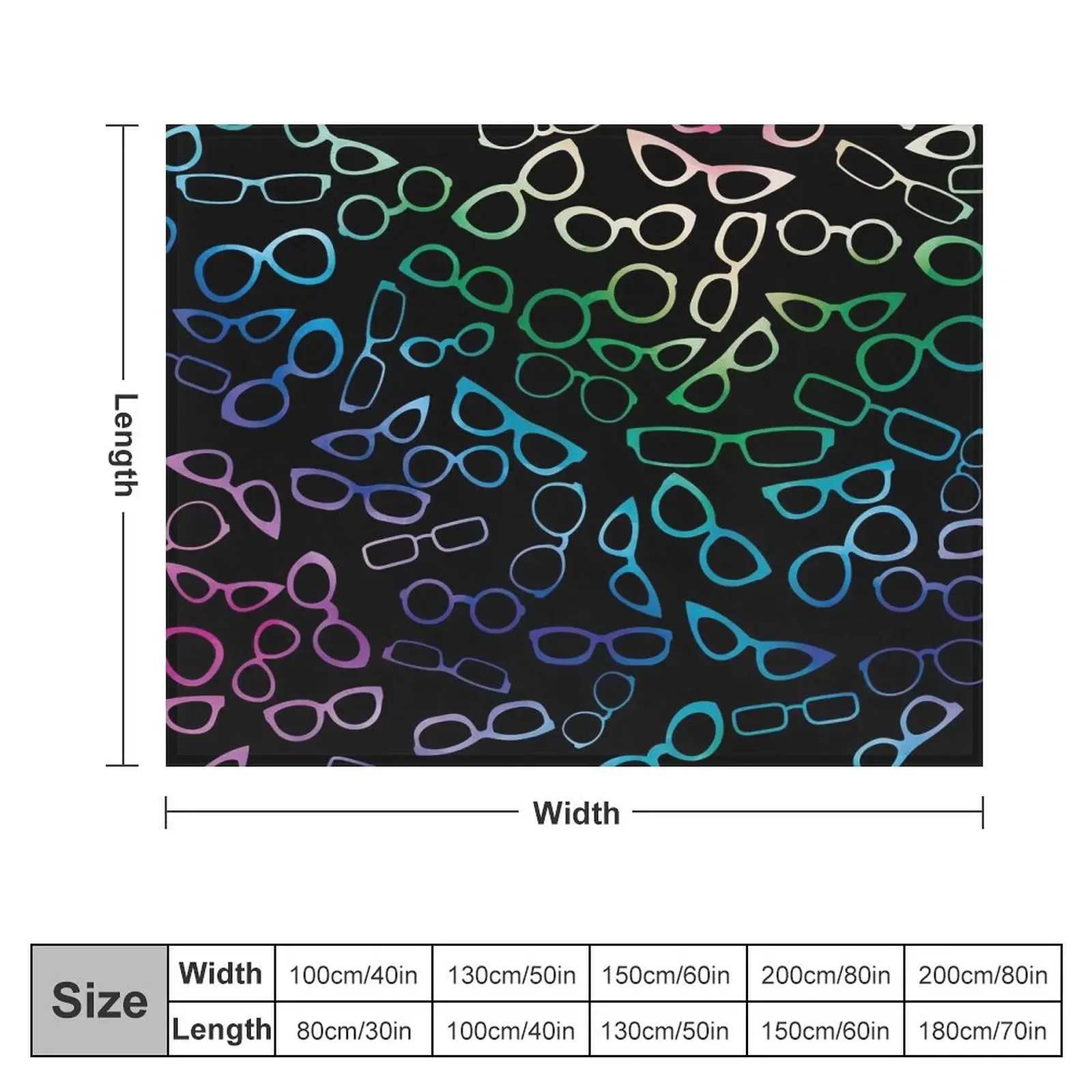 Various Shaped Eyeglasses Pattern - Tie Dye Throw Blanket Summer Beddings for babies Blankets