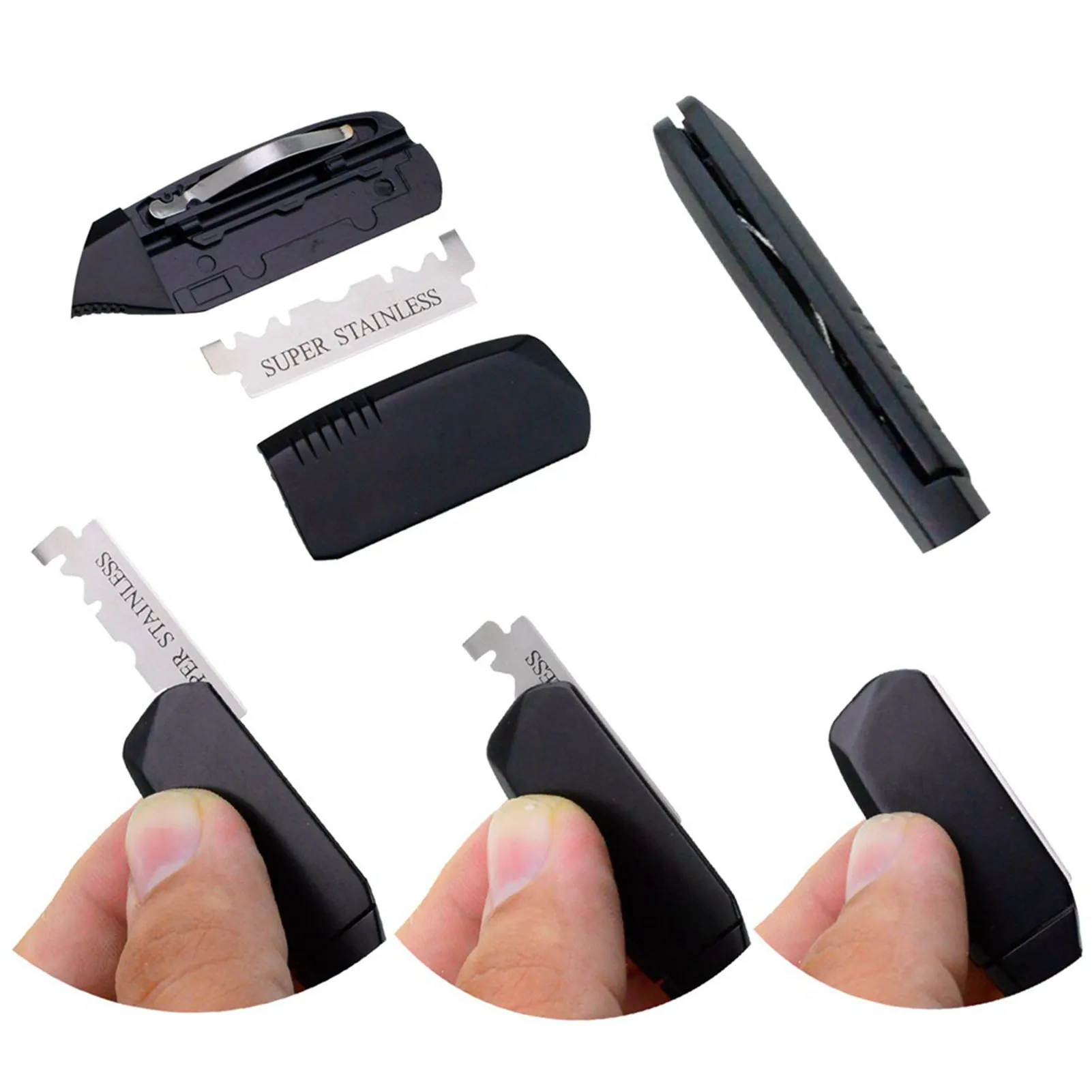 1 Razor+100 Blades Straight Shaving Dural Edge Razors Barber Hair Razor Spring Styling Shaver Beard Underarm Body Hair Removal