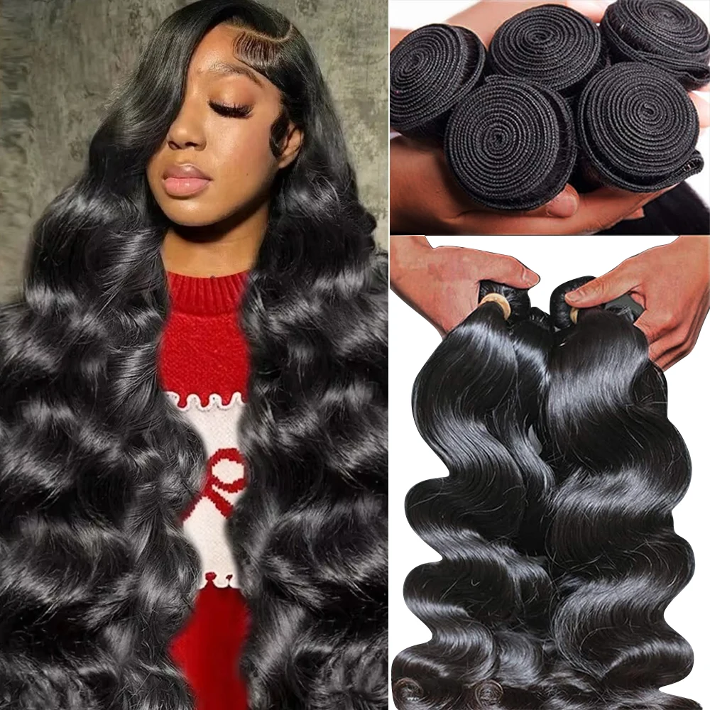 12A Brazilian Body Wave Bundles Human Hair Bundles 100% Unprocessed Raw Hair 1/4/5 Bundles Human Hair Weave Bundles Remy Black