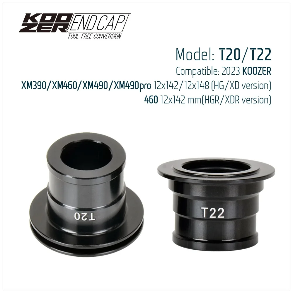 Koozer Hub Endcap ل 2023 جديد XM490 460 450 إصلاح أجزاء 5x100 10x135 QR 15x100 12x142 مللي متر من خلال 12x135 محول عدة محول الدراجة