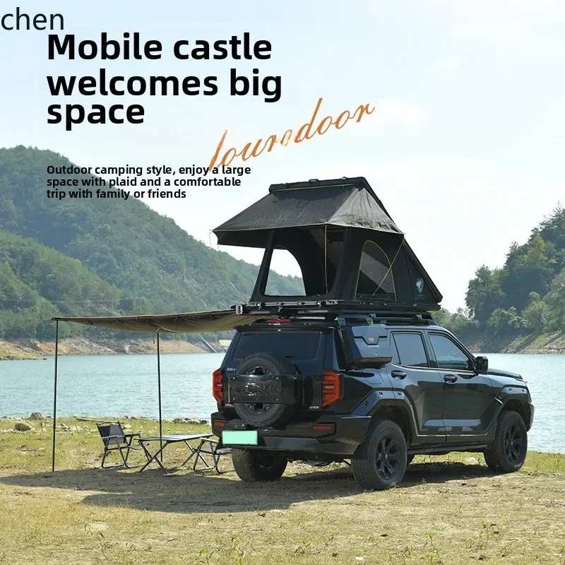 roof tent aluminum alloy triangular folding tent car tent hydraulic automatic opening ultra-thin car camping