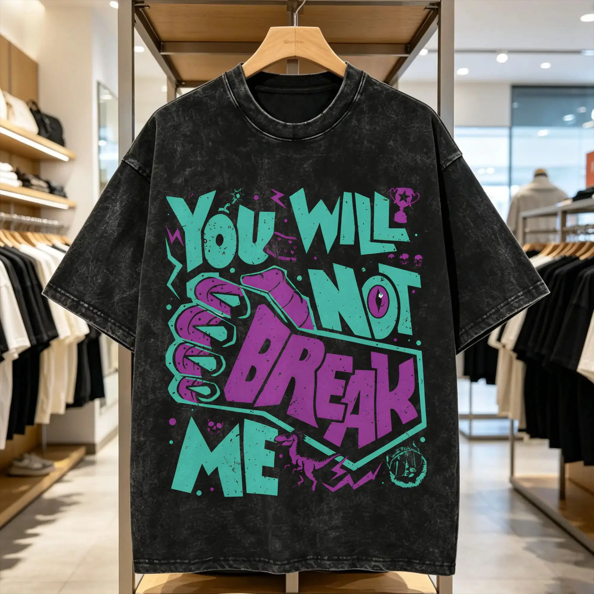 You Will Not Break Me T Shirt for Men Pure Cotton Fashion for Male T-Shirts Crew Neck Dungeon Crawler Carl  Tees Short Sleeve