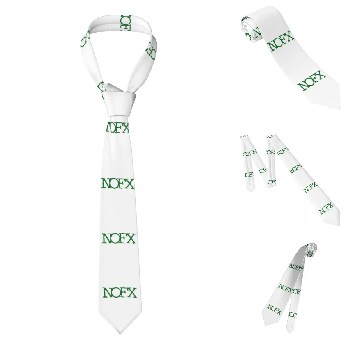 Nofx Band Final Tour Skull Necktie for Men Silk Polyester 8 cm Neck Ties Wedding Business Tie Casual Gravatas