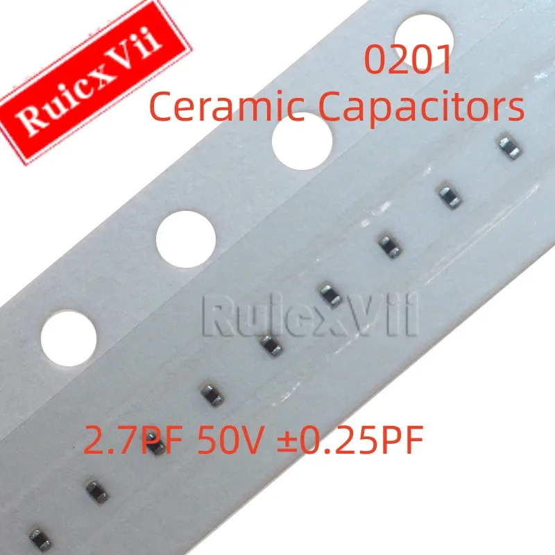 

(100pcs) 0201 2.7PF 50V ±0.25PF 2R7C COG NPO SMD Ceramic Capacitors