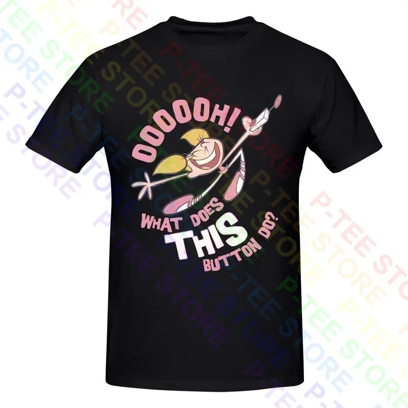 Dexters Laboratory Cartoon Dee Dee Oooh What Does This Button Shirt T-shirt Tee Cute Fashion