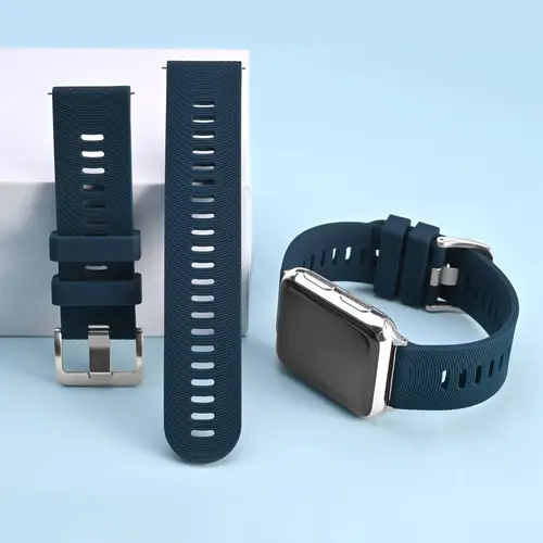 Imagen 2 del producto WOCCI Correa de reloj de silicona con textura de rayas de arco 18 mm 20 mm 22 mm 24 mm 26 mm para hombres y mujeres impermeable suave y resistente