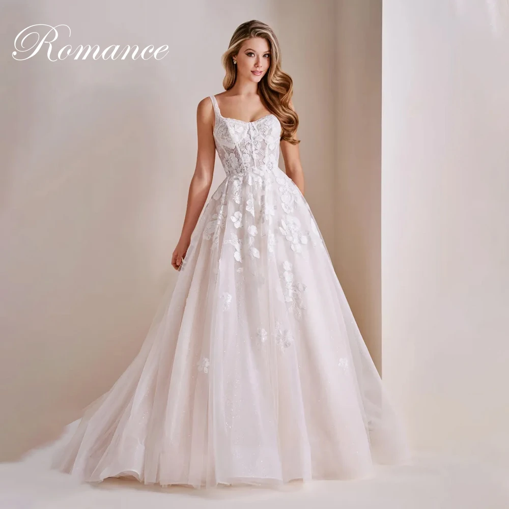 Элегантное плиссированное кружевное свадебное платье трапециевидной формы с аппликацией и вырезом лодочкой, спагетти, с открытой спиной, без рукавов, Vestidos De Novia, по индивидуальному заказу