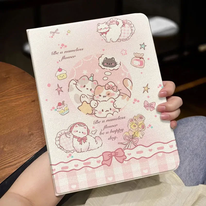 

Sweet Dream Kitten Pink Girl Heart Cartoon Cute For iPad Case iPad 11 7 Pro 10 6 8 Air 5 4 Mini Kawaii Book Style Tri Fold Cover