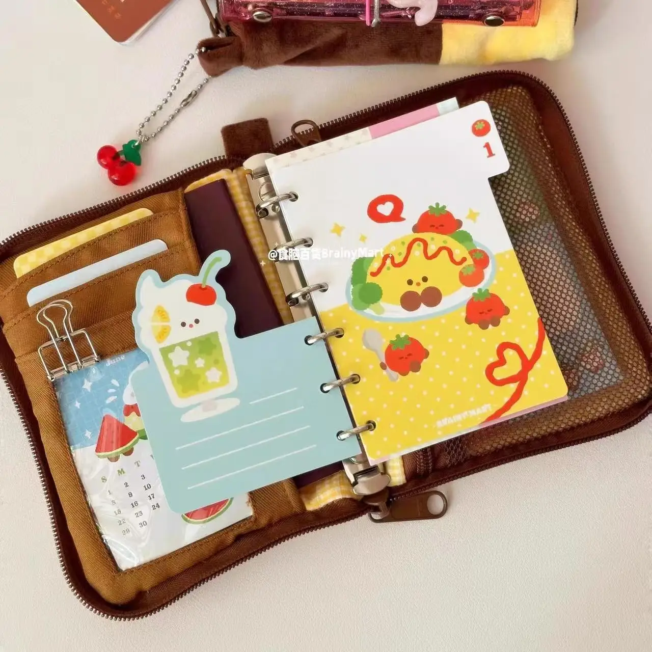 Japanese Cherry Pudding Plush Travel Passport Bag Wallet Bag Student Card Bag Book Jacket Storage Bag Portable Coin Purse Gift