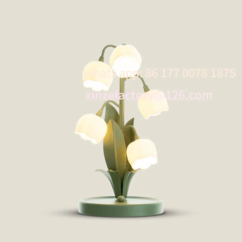 Customizable LED Flower Table Lamp  Decorative Desk Light Creative Design Art Decor 3 Colors Landscape Lighting for Bedroom