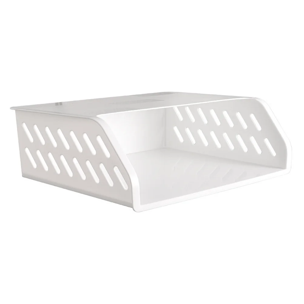 

1pc Under Desk Storage Basket White Sturdy Punch-Free Rack For Bathroom Kitchen Wall-Mounted Holder Household Organizer