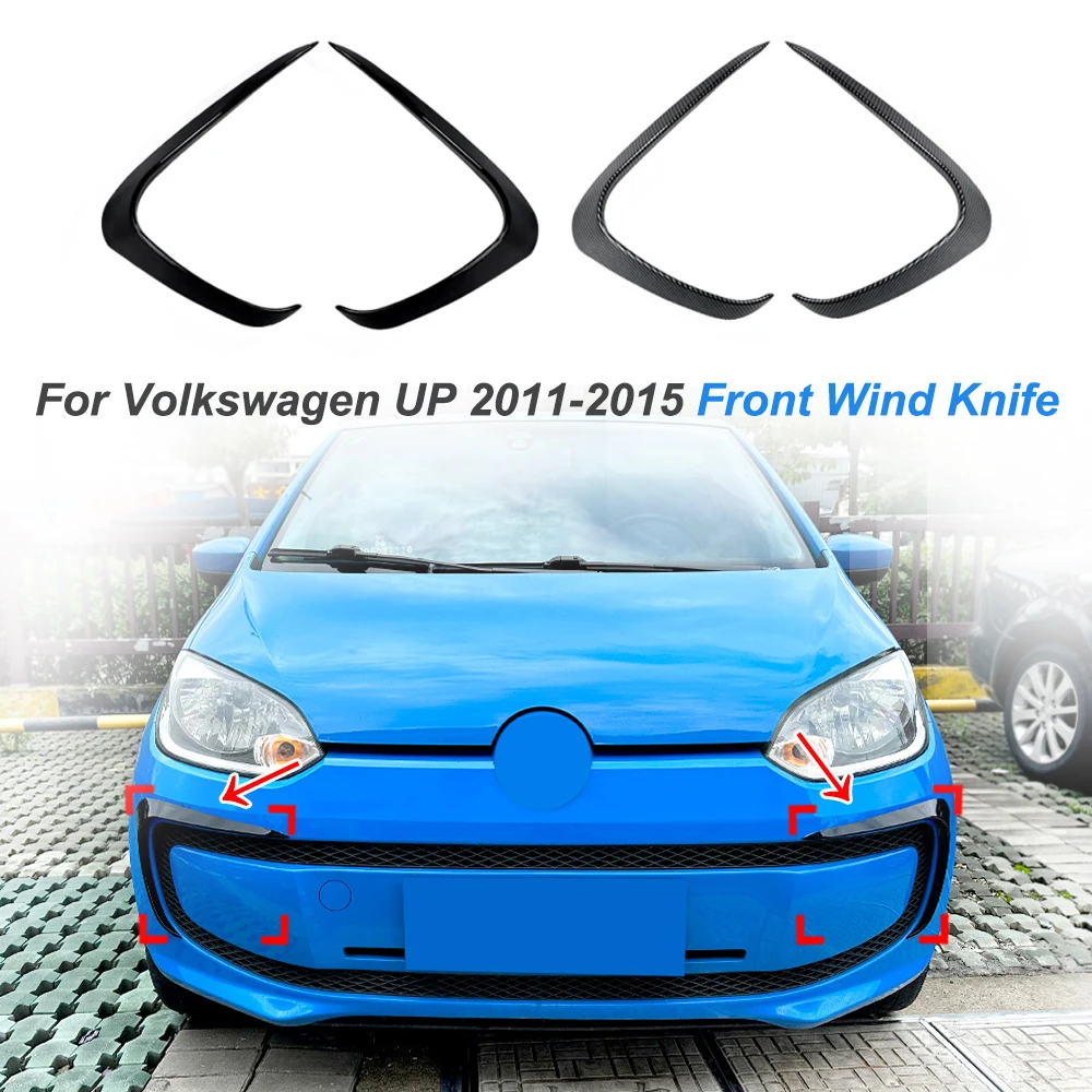 

For Volkswagen UP 2011-2015 Front Wind Knife Blade Car Sticker Grille Exterior Modification Car Body Sticker Glossy Black