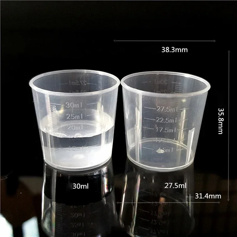 10pcs 15ml/30ml Transparent Clear Plastic Double-scale Medicine Measuring Cup 15ml/30ml For Measure Small Amounts Of Liquids