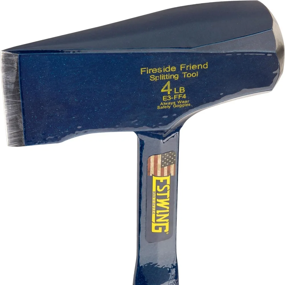 Maul de divisão de madeira premium de 14 polegadas com aço forjado e punho de couro para fácil corte de lenha