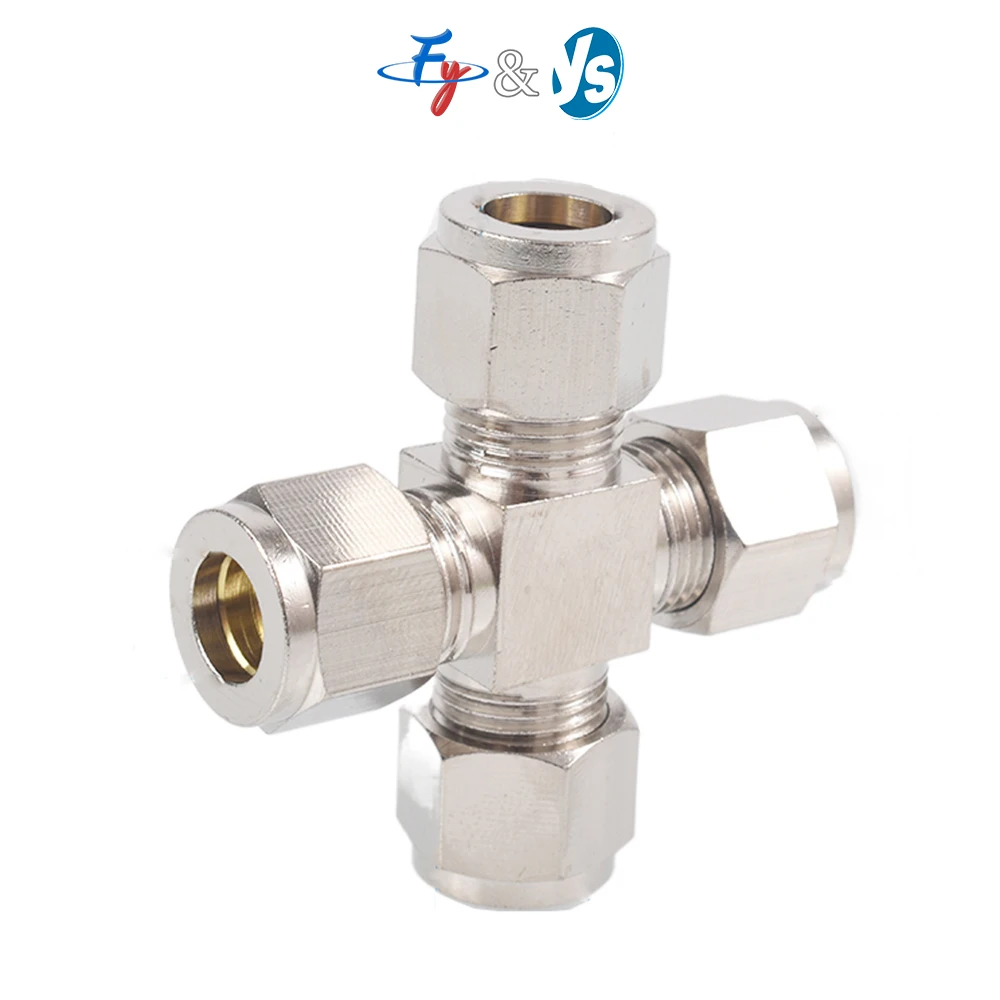 High Pressure Misting Fog System Fittings,Sleeve Connector,9.52mm Four-way Fitting,Elbow End Adapter