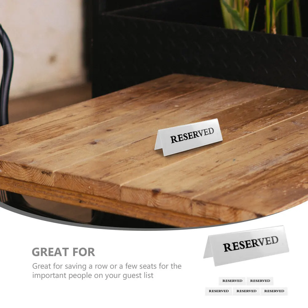 6Pcs Freestanding Reserved Signs for Church Weddings Banquets Conferences Reserved Sign Restaurant Signs Reservation Sign