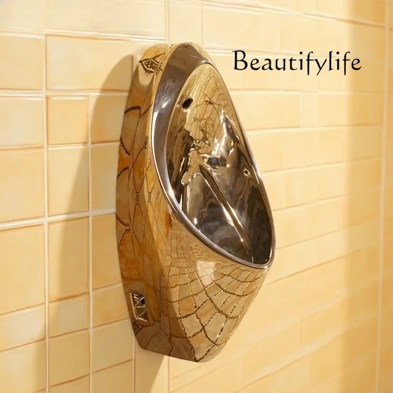R Wall-mounted Silver Urinal Automatic Induction Wall-mounted Urinal Silver Urinal Deodorant