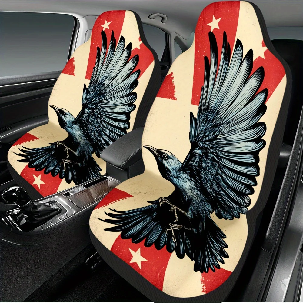 

2pcs Independence Day Freedom Bird Design Seat Cover Set – Stylish, High-Quality Seat Protectors, Fit For Most Cars, Durable,