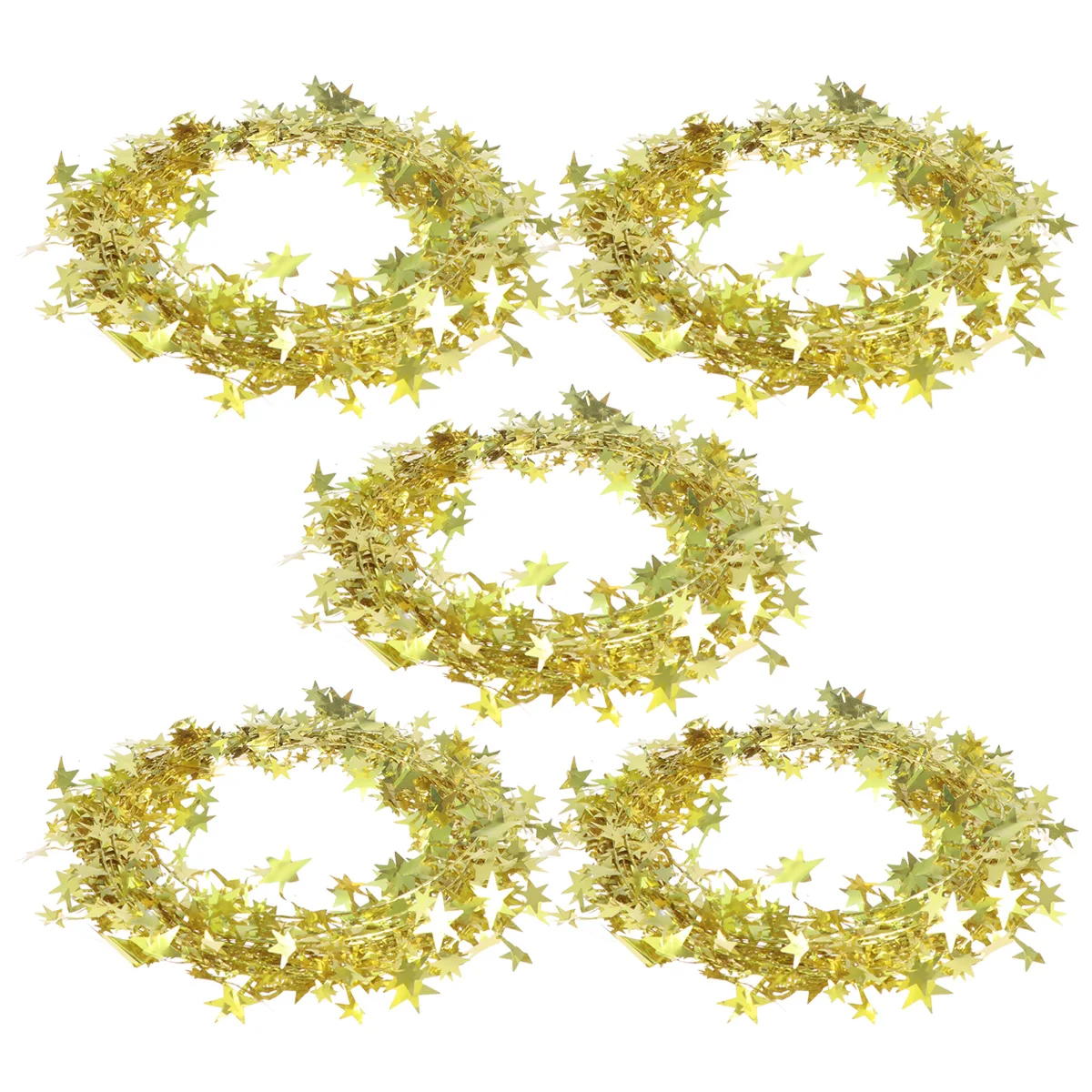 

5 Pcs Star Christmas for Christmas Tree Decoration LED Xmas nament Iron Wire Festive Home Party Holiday